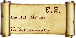 Bartlik Rózsa névjegykártya